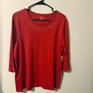 Studio Works Red Embellished Blouse